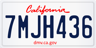 CA license plate 7MJH436