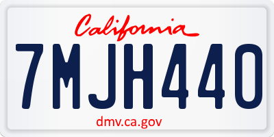CA license plate 7MJH440