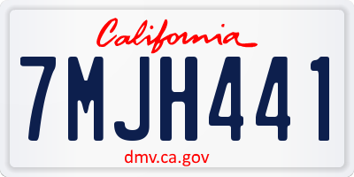 CA license plate 7MJH441