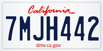 CA license plate 7MJH442