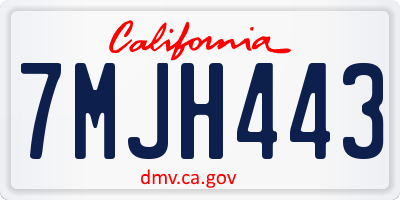 CA license plate 7MJH443