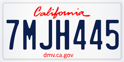 CA license plate 7MJH445