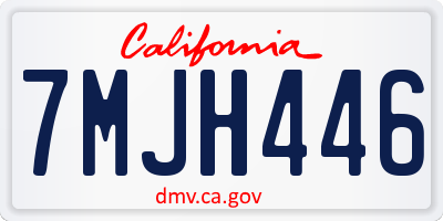 CA license plate 7MJH446