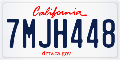 CA license plate 7MJH448