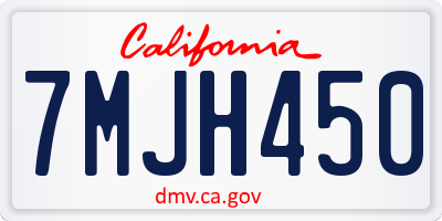 CA license plate 7MJH450