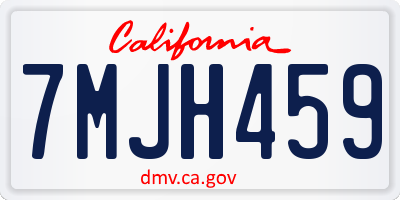 CA license plate 7MJH459