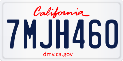 CA license plate 7MJH460