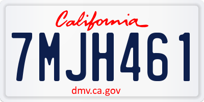 CA license plate 7MJH461