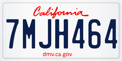 CA license plate 7MJH464