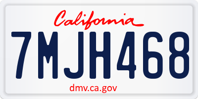 CA license plate 7MJH468