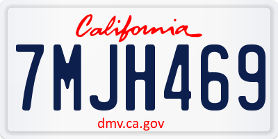 CA license plate 7MJH469