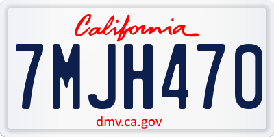 CA license plate 7MJH470