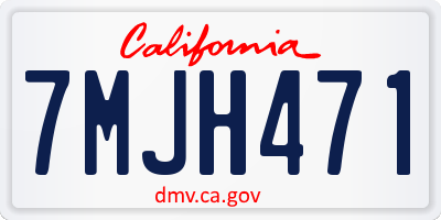 CA license plate 7MJH471