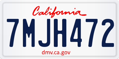 CA license plate 7MJH472