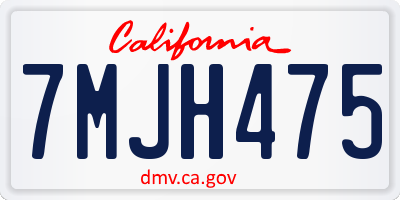 CA license plate 7MJH475