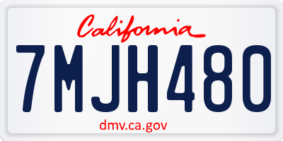 CA license plate 7MJH480