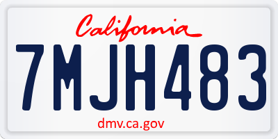 CA license plate 7MJH483