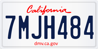 CA license plate 7MJH484