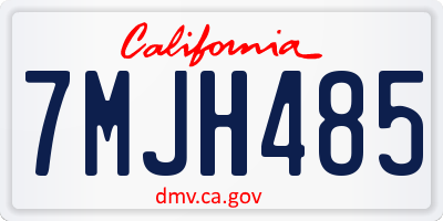 CA license plate 7MJH485