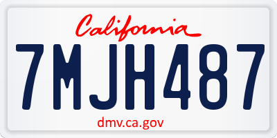 CA license plate 7MJH487