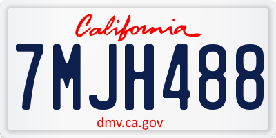 CA license plate 7MJH488