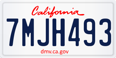 CA license plate 7MJH493