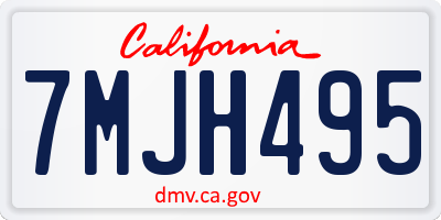 CA license plate 7MJH495