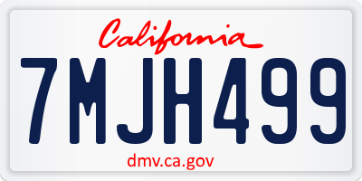 CA license plate 7MJH499