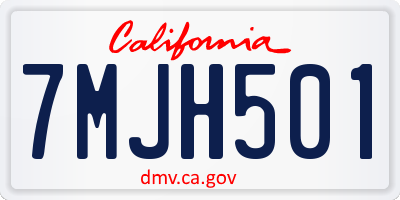 CA license plate 7MJH501