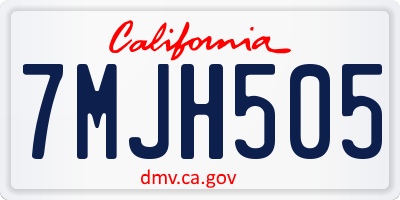 CA license plate 7MJH505