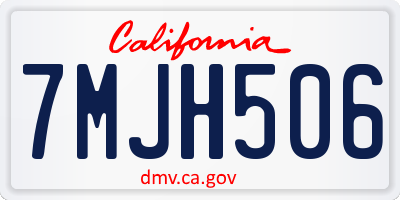 CA license plate 7MJH506