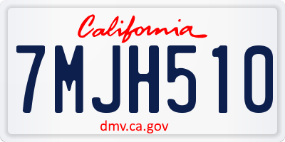 CA license plate 7MJH510