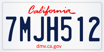 CA license plate 7MJH512