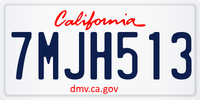 CA license plate 7MJH513