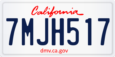 CA license plate 7MJH517