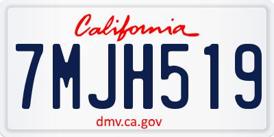 CA license plate 7MJH519