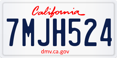 CA license plate 7MJH524