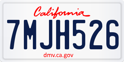 CA license plate 7MJH526