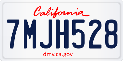 CA license plate 7MJH528