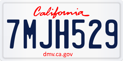 CA license plate 7MJH529