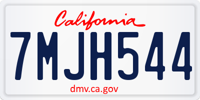 CA license plate 7MJH544
