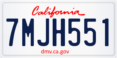 CA license plate 7MJH551