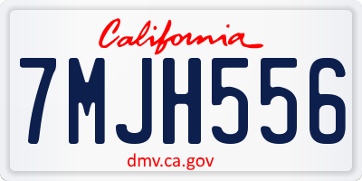 CA license plate 7MJH556