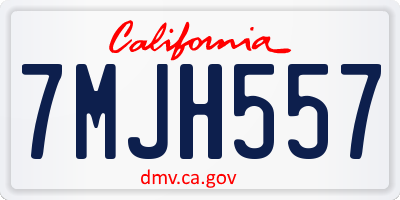 CA license plate 7MJH557