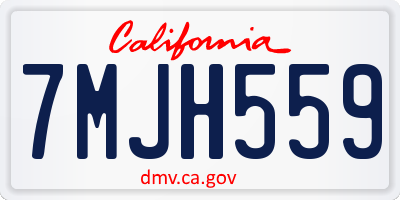 CA license plate 7MJH559
