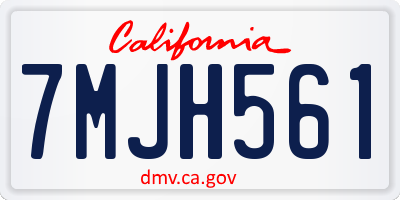 CA license plate 7MJH561