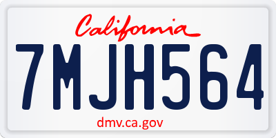 CA license plate 7MJH564