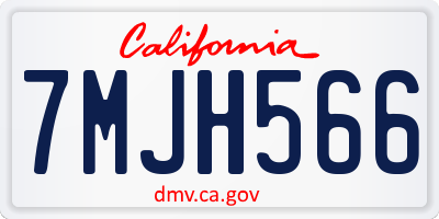 CA license plate 7MJH566