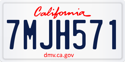 CA license plate 7MJH571
