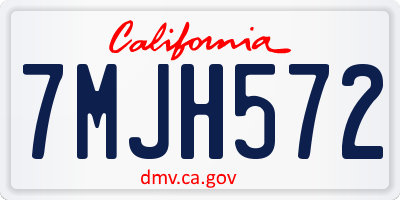 CA license plate 7MJH572